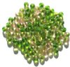 50 6mm Transparent Two Tone Olive & Pink Round Beads